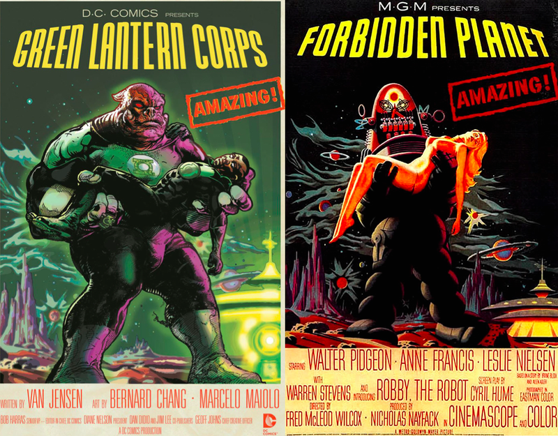 Illustration for article titled Your Favorite DC Superheroes, Drawn Into Famous Movie Posters